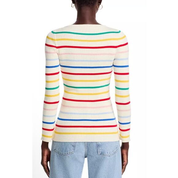 Joshua Sanders Striped Ribbed Crewneck Sweater Sz Small - Picture 2 of 5